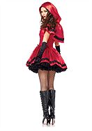 Red Riding Hood, costume dress, satin, lace, lacing
